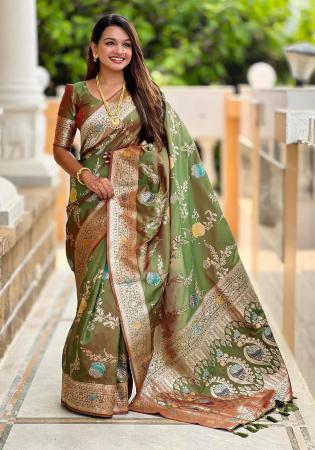 Picture of Splendid Silk Dark Khaki Saree
