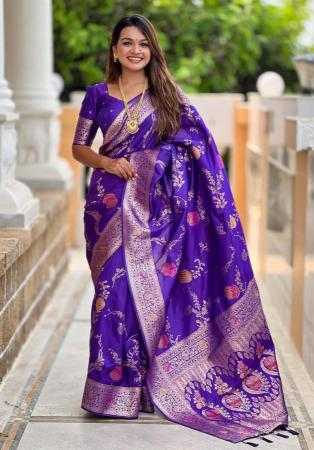 Picture of Graceful Silk Dark Orchid Saree