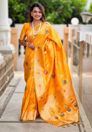 Picture of Classy Silk Orange Saree