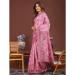Picture of Beautiful Cotton & Linen Pale Violet Red Saree