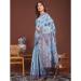 Picture of Pleasing Cotton & Linen Light Steel Blue Saree