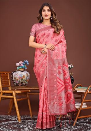 Picture of Well Formed Cotton & Linen Light Coral Saree