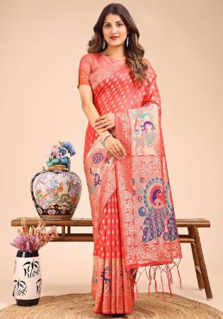 Picture of Well Formed Cotton & Linen Peru Saree
