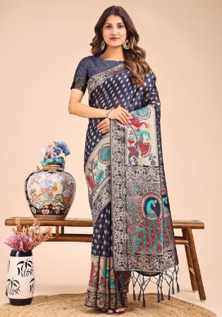 Picture of Marvelous Cotton & Linen Dim Gray Saree