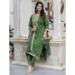 Picture of Silk Dark Olive Green Readymade Salwar Kameez