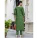 Picture of Silk Dark Olive Green Readymade Salwar Kameez