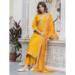 Picture of Well Formed Silk Orange Readymade Salwar Kameez