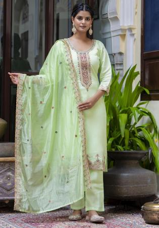 Picture of Grand Silk Dark Sea Green Readymade Salwar Kameez