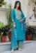 Picture of Beautiful Silk Dark Cyan Readymade Salwar Kameez