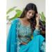 Picture of Beautiful Silk Dark Cyan Readymade Salwar Kameez