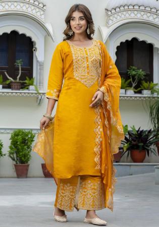 Picture of Taking Silk Dark Orange Readymade Salwar Kameez