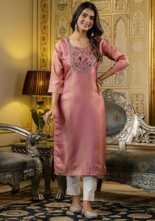 Picture of Fine Silk Pale Violet Red Kurtis & Tunic