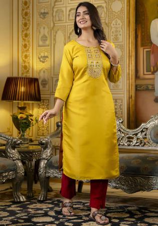 Picture of Ravishing Silk Orange Kurtis & Tunic
