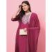 Picture of Well Formed Silk Indian Red Readymade Salwar Kameez