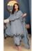 Picture of Georgette Light Slate Grey Straight Cut Salwar Kameez