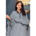 Picture of Georgette Light Slate Grey Straight Cut Salwar Kameez