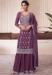 Picture of Stunning Chiffon Purple Straight Cut Salwar Kameez