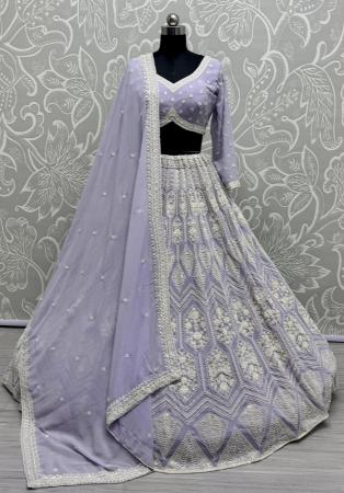 Picture of Ideal Georgette Light Slate Grey Lehenga Choli