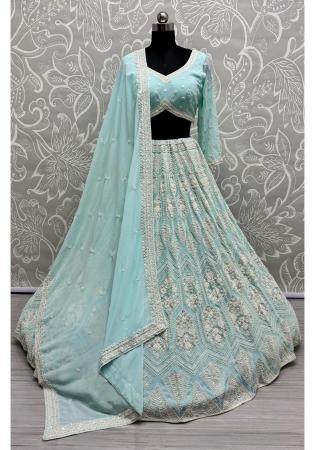 Picture of Exquisite Georgette Light Slate Grey Lehenga Choli