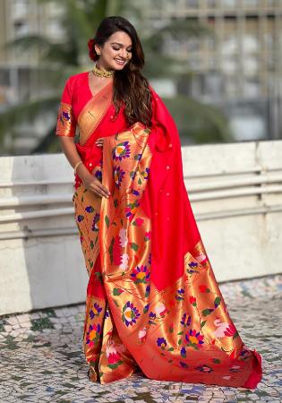 Picture of Gorgeous Silk Red Saree