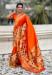 Picture of Pleasing Silk Orange Red Saree