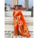 Picture of Pleasing Silk Orange Red Saree