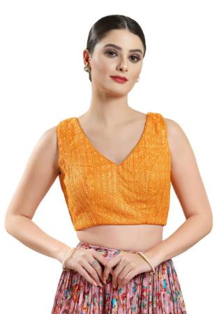 Picture of Pretty Brasso Golden Rod Designer Blouse