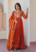 Picture of Gorgeous Chiffon Fire Brick Readymade Gown