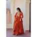 Picture of Gorgeous Chiffon Fire Brick Readymade Gown