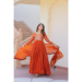 Picture of Gorgeous Chiffon Fire Brick Readymade Gown
