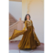 Picture of Shapely Chiffon Dark Olive Green Readymade Gown