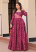 Picture of Excellent Silk Indian Red Readymade Gown