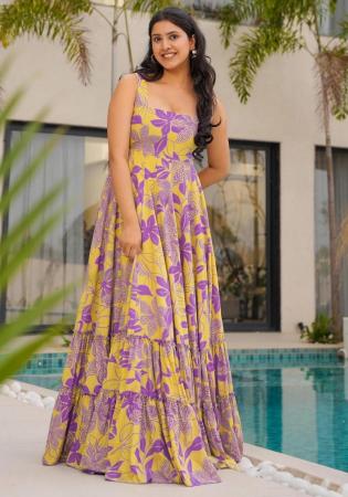 Picture of Pleasing Rayon Sandy Brown Readymade Gown