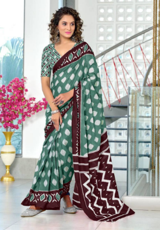Picture of Enticing Cotton Brown Saree