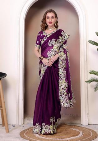 Picture of Delightful Chiffon Maroon Saree