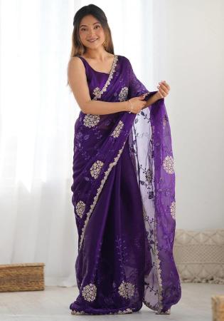 Picture of Fascinating Chiffon Purple Saree