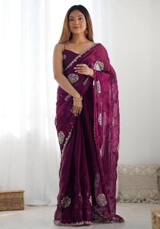 Picture of Wonderful Chiffon Maroon Saree
