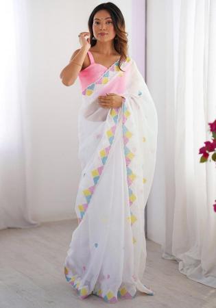 Picture of Radiant Chiffon White Saree