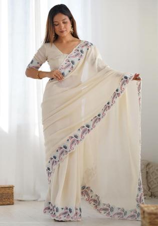 Picture of Elegant Silk Off White Saree