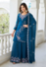 Picture of Good Looking Georgette Teal Straight Cut Salwar Kameez