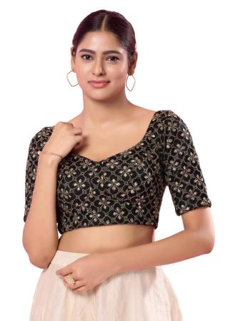 Picture of Shapely Silk Black Designer Blouse