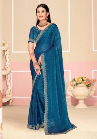 Picture of Appealing Satin & Silk Midnight Blue Saree