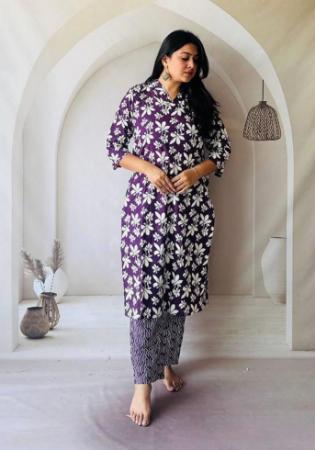 Picture of Beautiful Cotton Midnight Blue Kurtis & Tunic