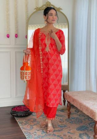 Picture of Ravishing Crepe Crimson Readymade Salwar Kameez