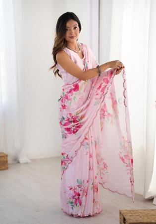 Picture of Marvelous Chiffon Thistle Saree
