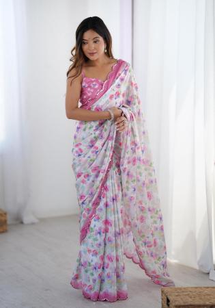 Picture of Marvelous Chiffon Light Steel Blue Saree