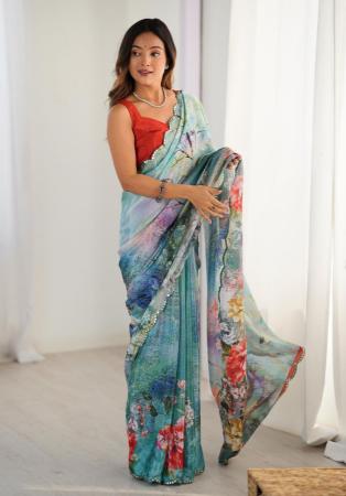 Picture of Lovely Chiffon Light Slate Grey Saree