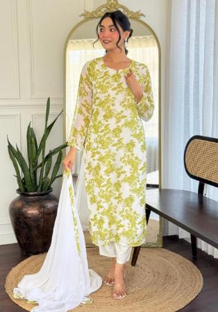 Picture of Georgette & Silk Beige Readymade Salwar Kameez