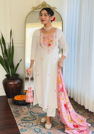 Picture of Georgette & Silk Off White Readymade Salwar Kameez