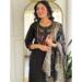 Picture of Georgette & Silk Black Readymade Salwar Kameez